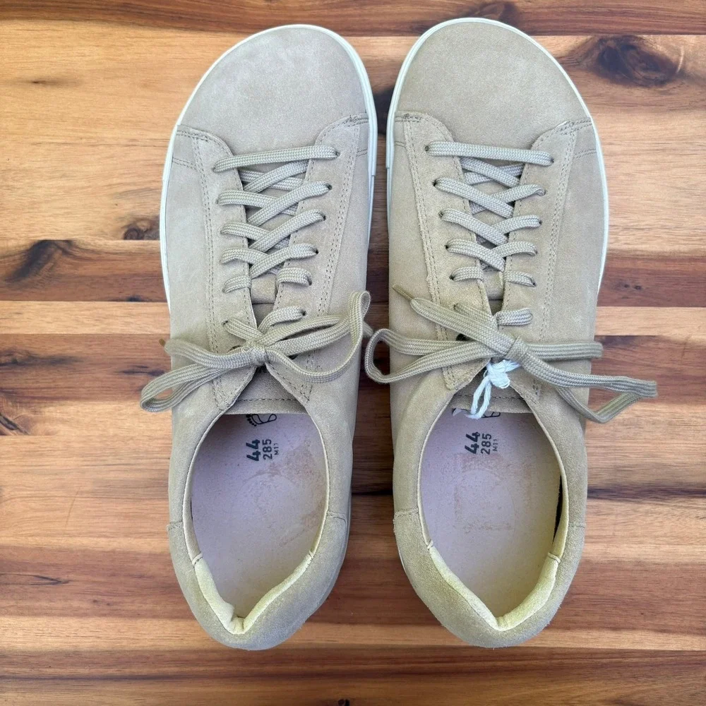 Birkenstock Bend Low Suede Sneakers Mens 44 Sand Beige Casual NEW